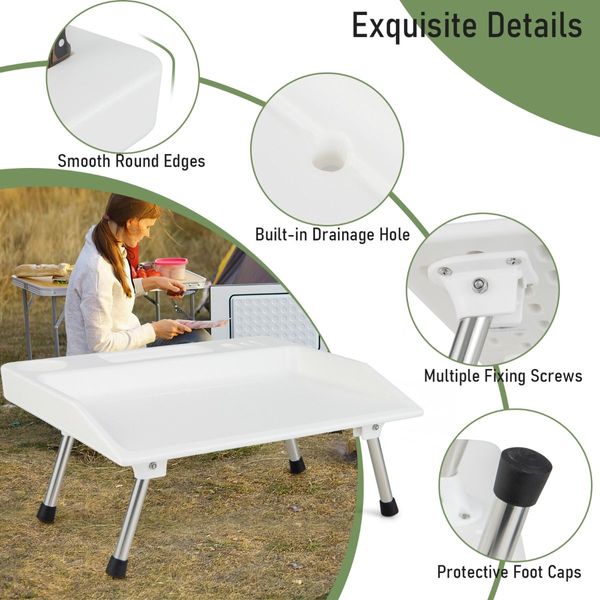 Folding Fish Fillet Table with Knife Slots and Drainage Hose for Camping