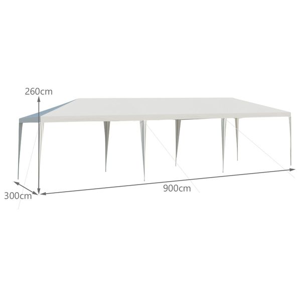 3m x 9m Outdoor Waterproof Canopy with Connection Stakes & Ropes