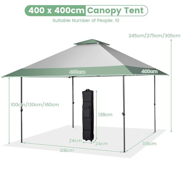 Pop-Up  Canopy Tent with 4 Reinforced Ribs & Wheeled Bag