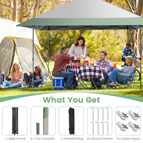 Pop-Up  Canopy Tent with 4 Reinforced Ribs & Wheeled Bag