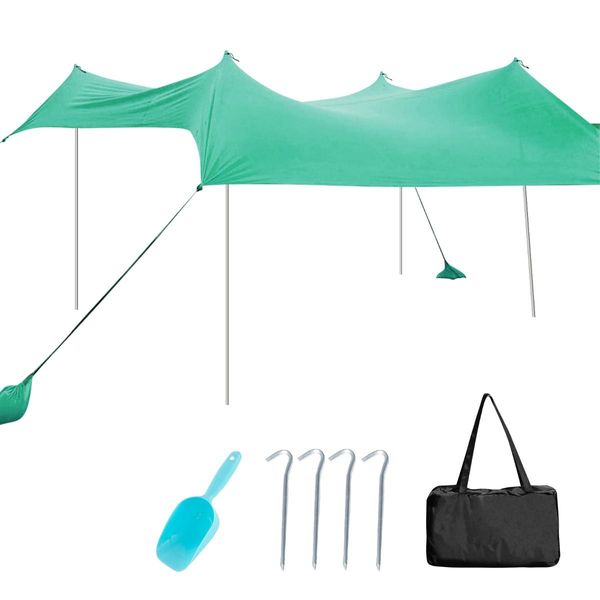 2-Size Beach Sunshade Canopy with Sandbags & Carry Bag for Beach, Trip