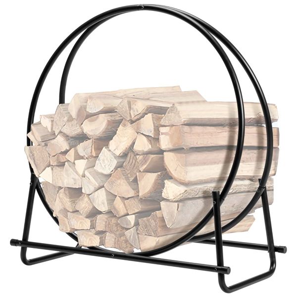 76.5cm Fireplace Wood Storage Rack with Spacious Storage Capacity for Living Room/Outdoor