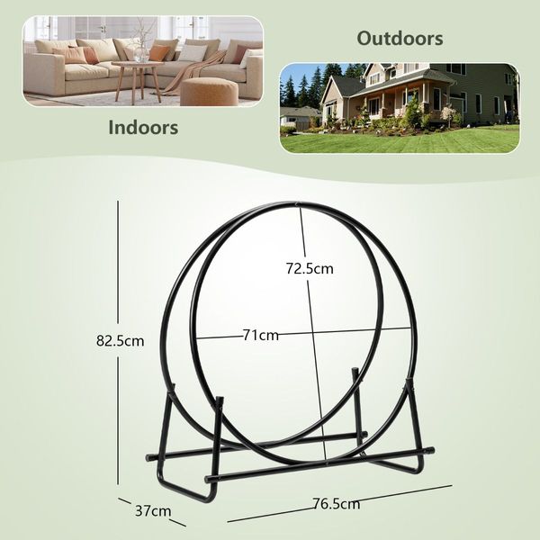 76.5cm Fireplace Wood Storage Rack with Spacious Storage Capacity for Living Room/Outdoor