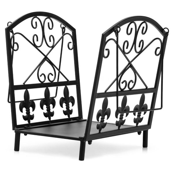 Decorative Firewood Rack with Handles and Raised Legs for Indoor and Outdoor Use