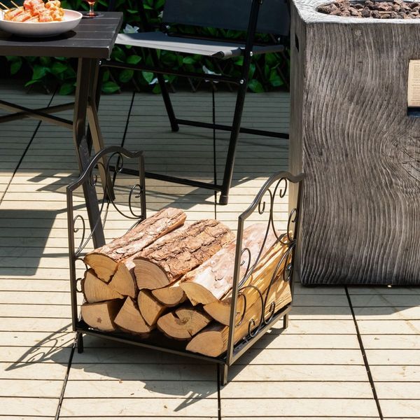 Heavy-Duty Steel Firewood Rack with 60kg Load Capacity for Indoor & Outdoor