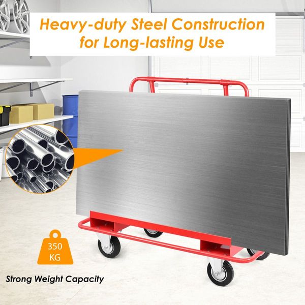 350 kg Heavy-Duty Rolling Drywall Cart Dolly for Handling Wall Panels