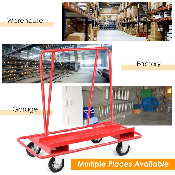 350 kg Heavy-Duty Rolling Drywall Cart Dolly for Handling Wall Panels