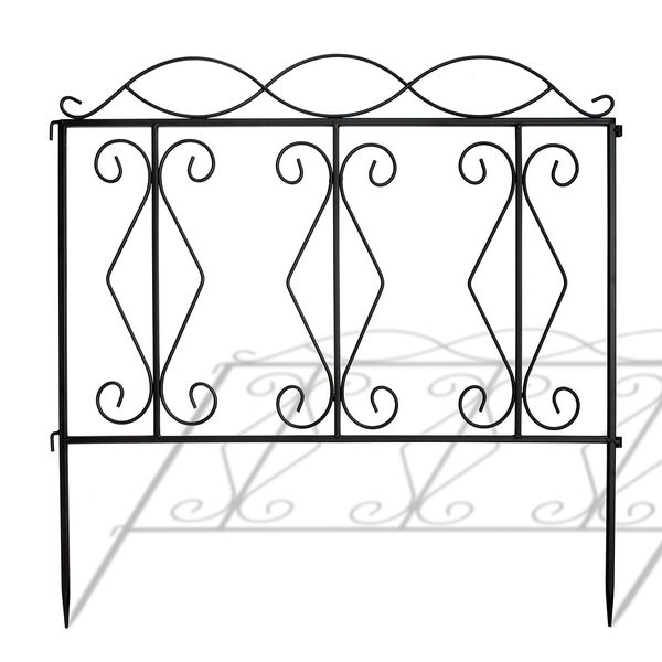 4 Pieces Decorative Garden Fence with Interlock Design for Path