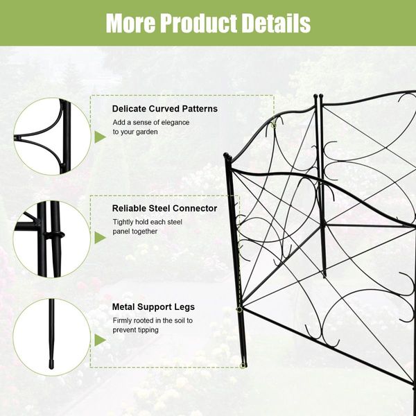 5-Panel Folding Wire Fence with Interlocking Design