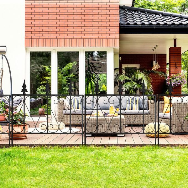 Metal Decorative Fence with Interlocking Design for Garden