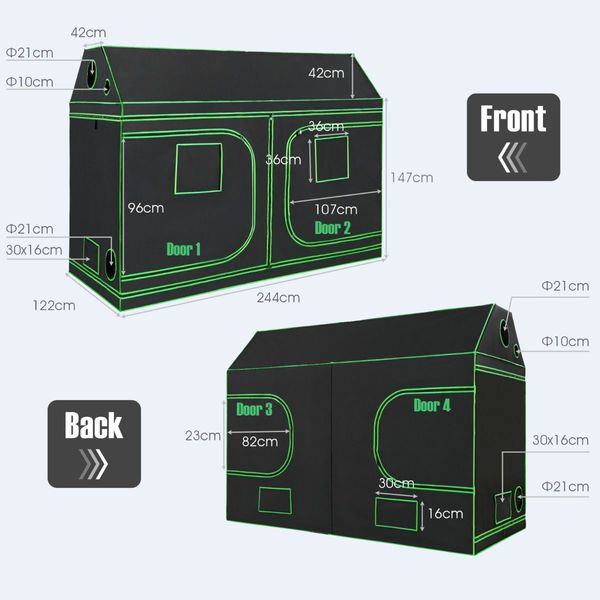 Mylar Hydroponic Grow Tent with Window