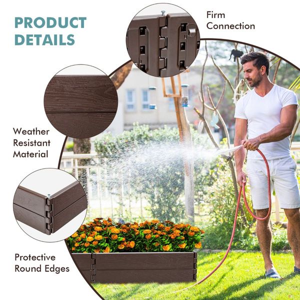 HDPE Raised Garden Bed with 2 Configurations of Rectangular and Hexagon