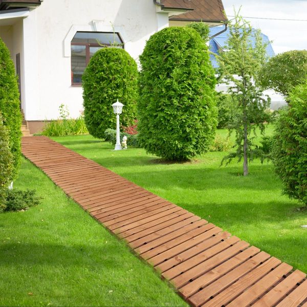 245 cm x 43 cm Outdoor Wood Pathway for Garden, Backyard, Seaside, Beach