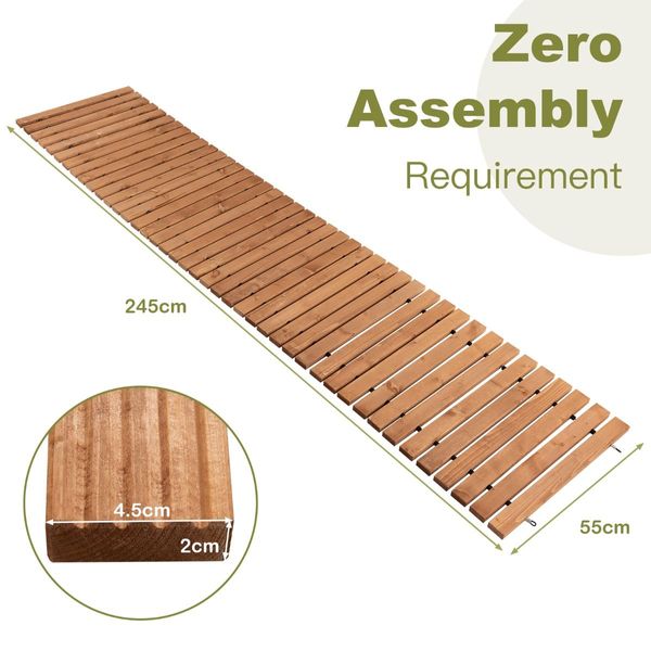 245 cm x 55 cm Weatherproof Wood Boardwalk for Garden, Backyard, Wedding