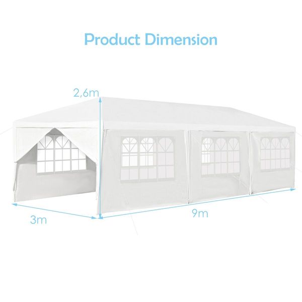 Waterproof Gazebo Tent with 6 Removable Side Panels for Party