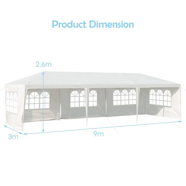 Waterproof Gazebo Tent with Strong Connection Stakes Ropes for Party