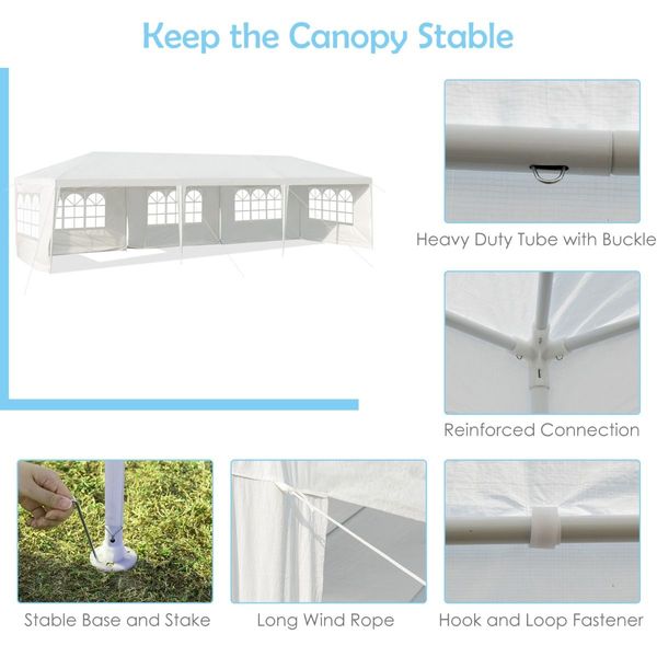 Waterproof Gazebo Tent with Strong Connection Stakes Ropes for Party