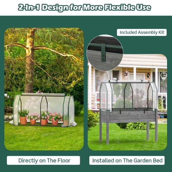 Portable Greenhouse with Roll-Up Zippered Door for Garden