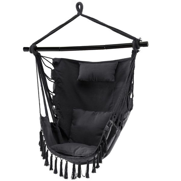 Hammock Chair with Soft Pillow & Cushions for Home & Backyard