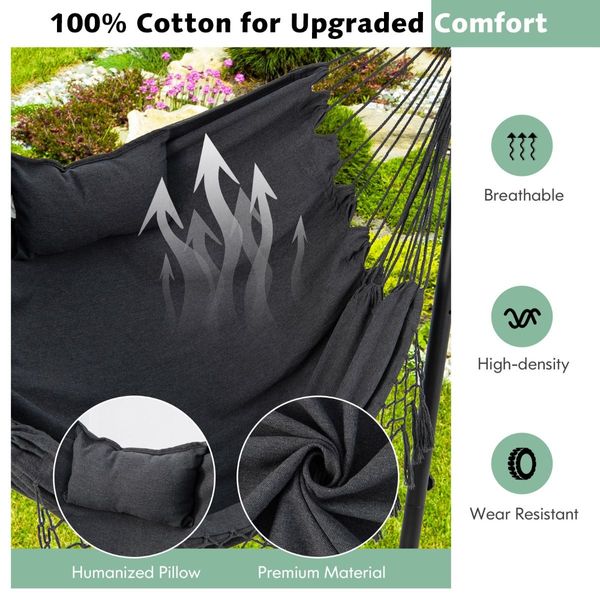 Adjustable Hanging Chair with Phone Holder for Indoor & Outdoor Use