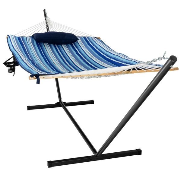 Hammock Chair Stand Set with Soft Cushion and Pillow for Outdoor