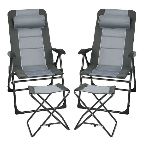 Folding Recliner Chair with 7-Position Adjustable Backrest