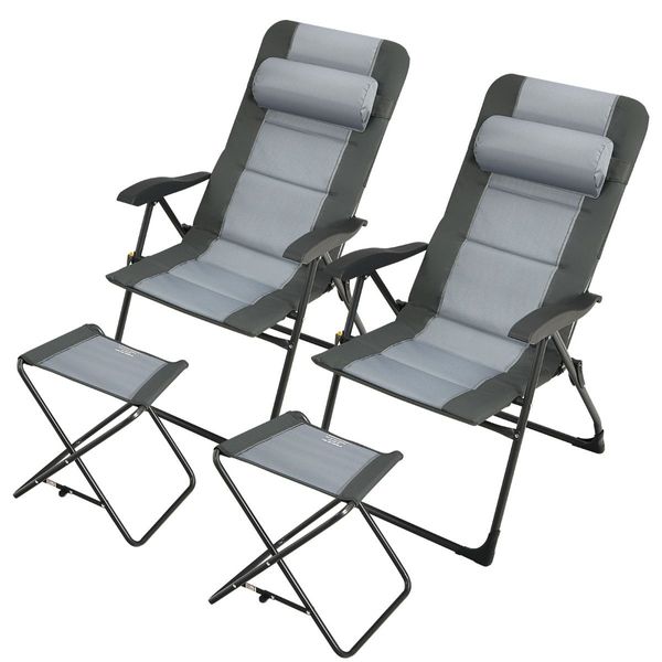 Folding Recliner Chair with 7-Position Adjustable Backrest