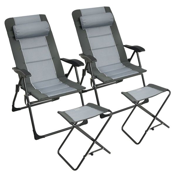 Folding Recliner Chair with 7-Position Adjustable Backrest