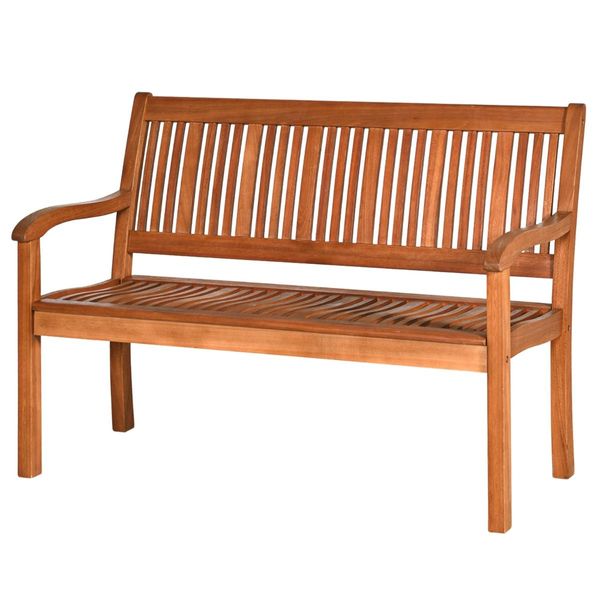 Garden Eucalyptus Wooden Bench with Backrest for Patio