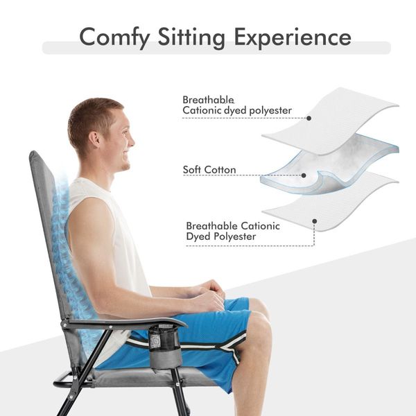 Portable Padded Folding Chair for Camping & Dining & Beach