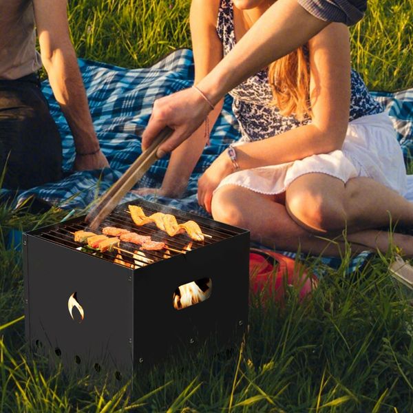 4-in-1 Multipurpose Outdoor Pizza Oven with 2-Layer Detachable Grill Oven & Fire Pit