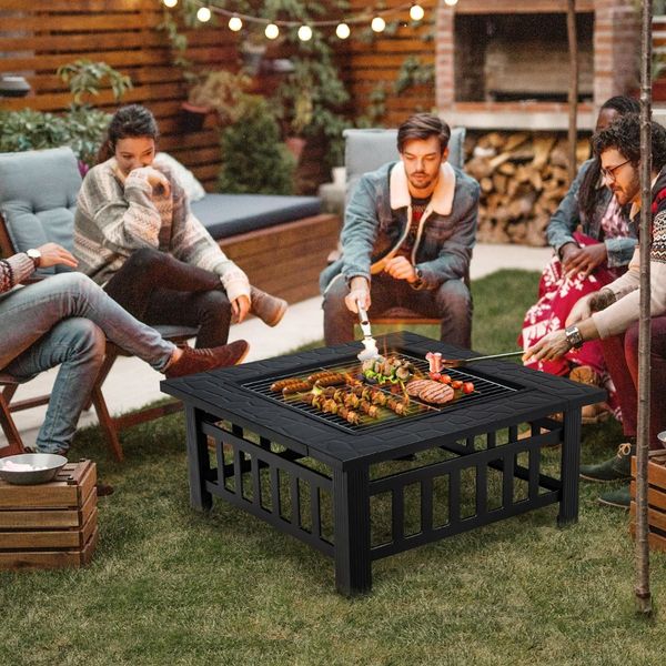 3 in 1 Fire Pit with Spark Screen Cover