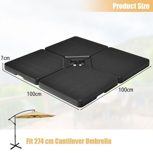 4Pcs 13L Cantilever Offset Patio Umbrella Base