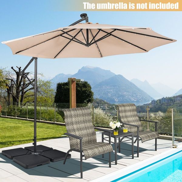 4Pcs 13L Cantilever Offset Patio Umbrella Base