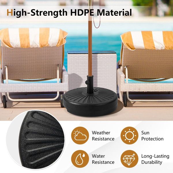 50 cm Fillable Round Umbrella Base Stand with 18 L Weight Capacity