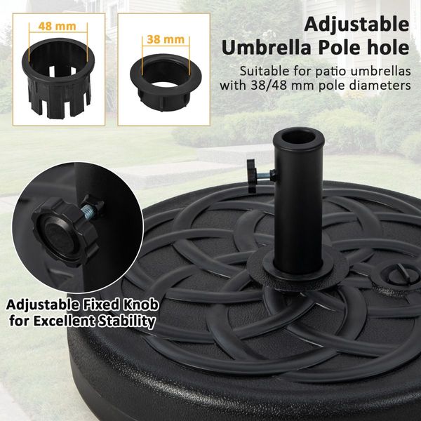 56 cm Fillable Round Umbrella Base Stand with 26 KG Weight Capacity