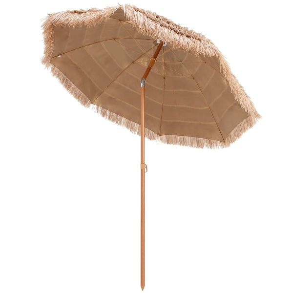 2.2M Hawaiian Portable Hula Umbrella for Beach, Pool