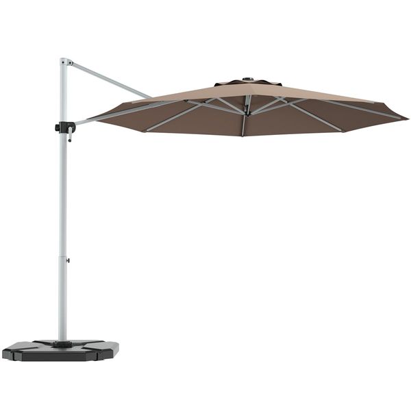 Round Cantilever Umbrella with Heavy-Duty Aluminum Pole for Garden