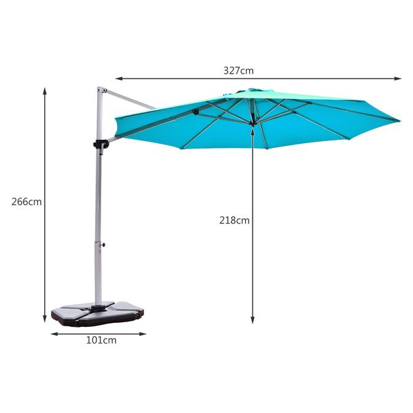 Round Cantilever Umbrella with Heavy-Duty Aluminum Pole for Garden