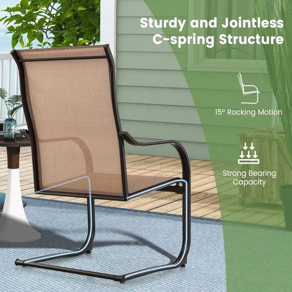 High Back Patio Chairs with Breathable Fabric for Backyard