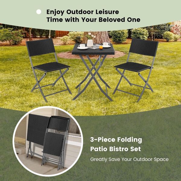 Functional 3-Piece Bistro Set for Garden