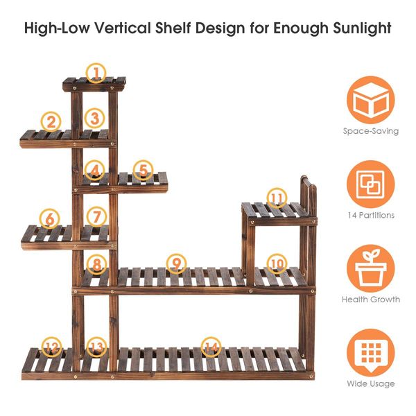 Multifunctional 7-Level Plant Stand for Balcony, Garden, Living Room