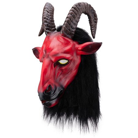 Satanic Beast Latex Mask, Red