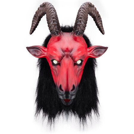 Satanic Beast Latex Mask, Red