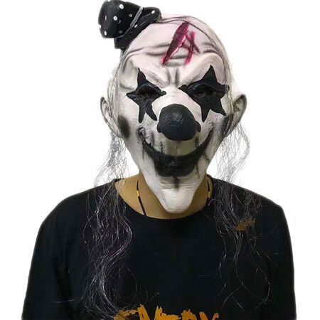 Halloween Horror Clown Mask for Women Men Kids Scary Mask Costumes (White)