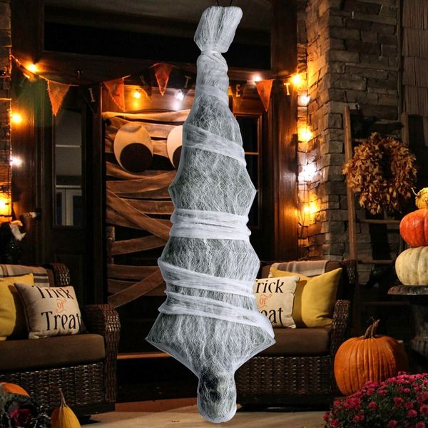 Halloween Decorations Hanging Cocoon Corpse,72 Inch Life Size Halloween Corpse Cocoon Decorations Clearance,Scary Halloween Decorations Outdoor/Yard/Tree Props