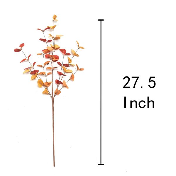 6 Pcs Artificial Eucalyptus Stems Fall Decorations with Fall Eucalyptus Leaves Autumn Decorations for Office and Home Artificial Plants for Floral Arrangement