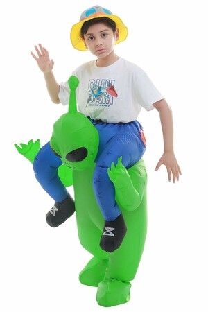 Inflatable ET Alien Costume  Funny Blow up Costume Cosplay Party Christmas Halloween Costume for KIDS 120-150CM