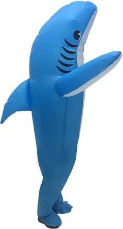 Inflatable shark Costume dress up Full Body Shark Air Blow up Funny Party Halloween Costume for Adult 150-190cm