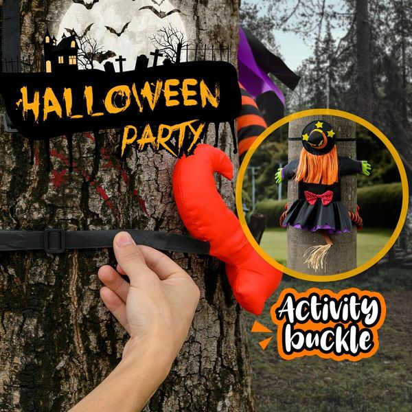 Crashing Witch Decor,Halloween Decorations Clearance Outdoor Witch Props Ornaments,with Adjustable Band,Outside Garden Funny Witches Flying Crashed